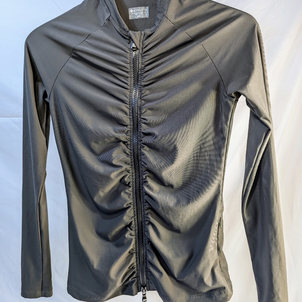 Athleta Gray Rashguard UPF 50 Sz XXS